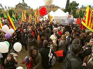 Centenars de persones s'han manifestat contra la LEC.